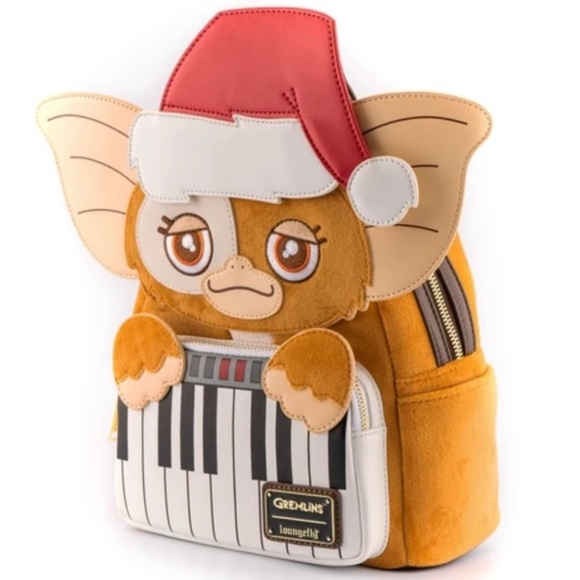 LOUNGEFLY GREMLINS GIZMO Holiday Keyboard Cosplay w/Removable Hat MINI BACKPACK! - Picture 4 of 11